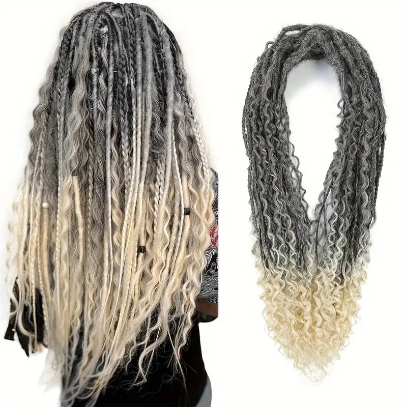 Dreadlocks Double-tailed Rolled Tail Three-strand Braid Wig Ponytail