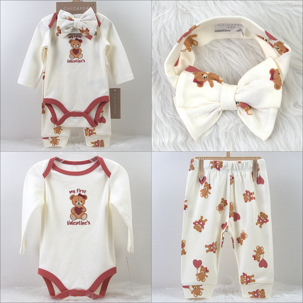 Born Pcs Set Headband Long Sleeve Bodysuit Children's Suit