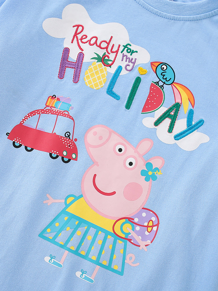 Children's Pure Cotton Summer Dress Cartoon Western Style Boy's Top Price Children's T-shirt