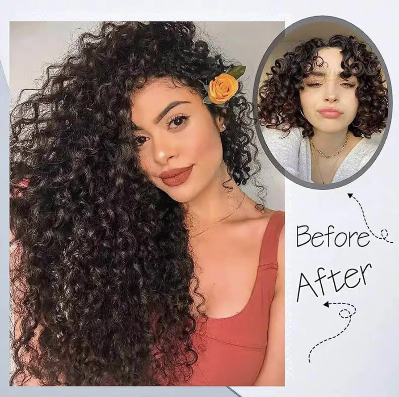 African Small Curly Hair Afro Water Wig Long Curls
