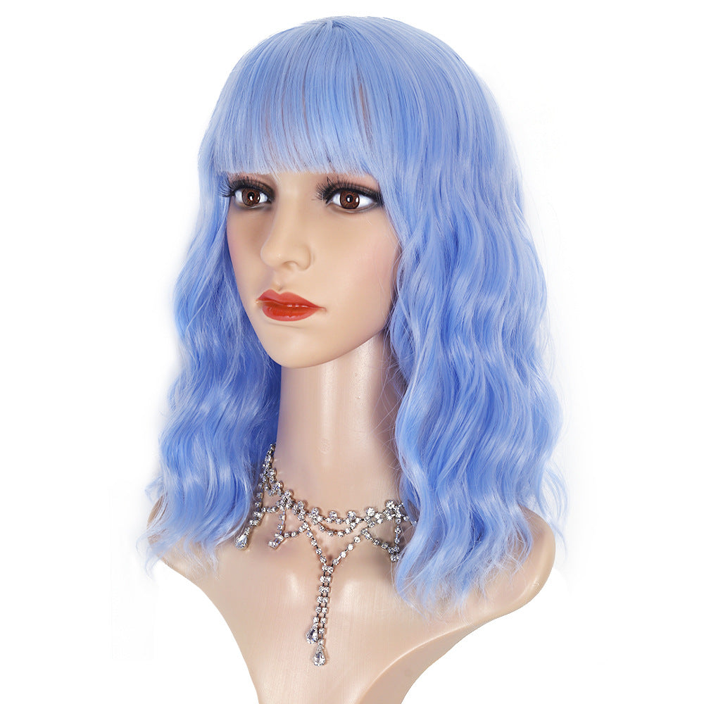 Chemical Fiber Head Cover Color Optional Wig Short Curly Hair