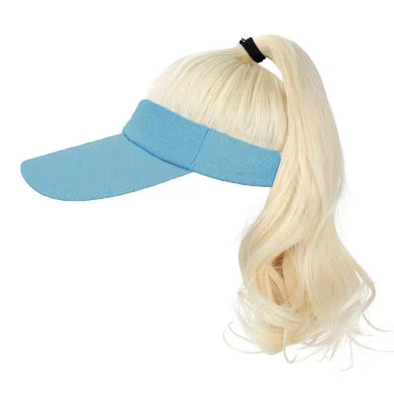 Personality Horse Tail Wavy Roll Pink Wig Ponytail