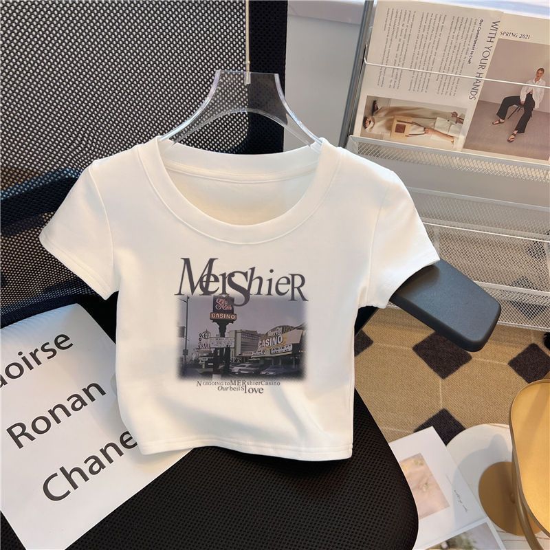 Children's Short-sleeved High Waist Summer White Short Inner Half-sleeved Shirt Children's T-shirt