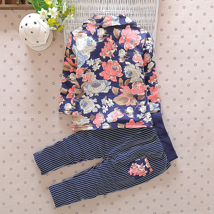 Children's Personalized Printed Fake Three Pieces Pants Full Top Two-piece Children's Suit