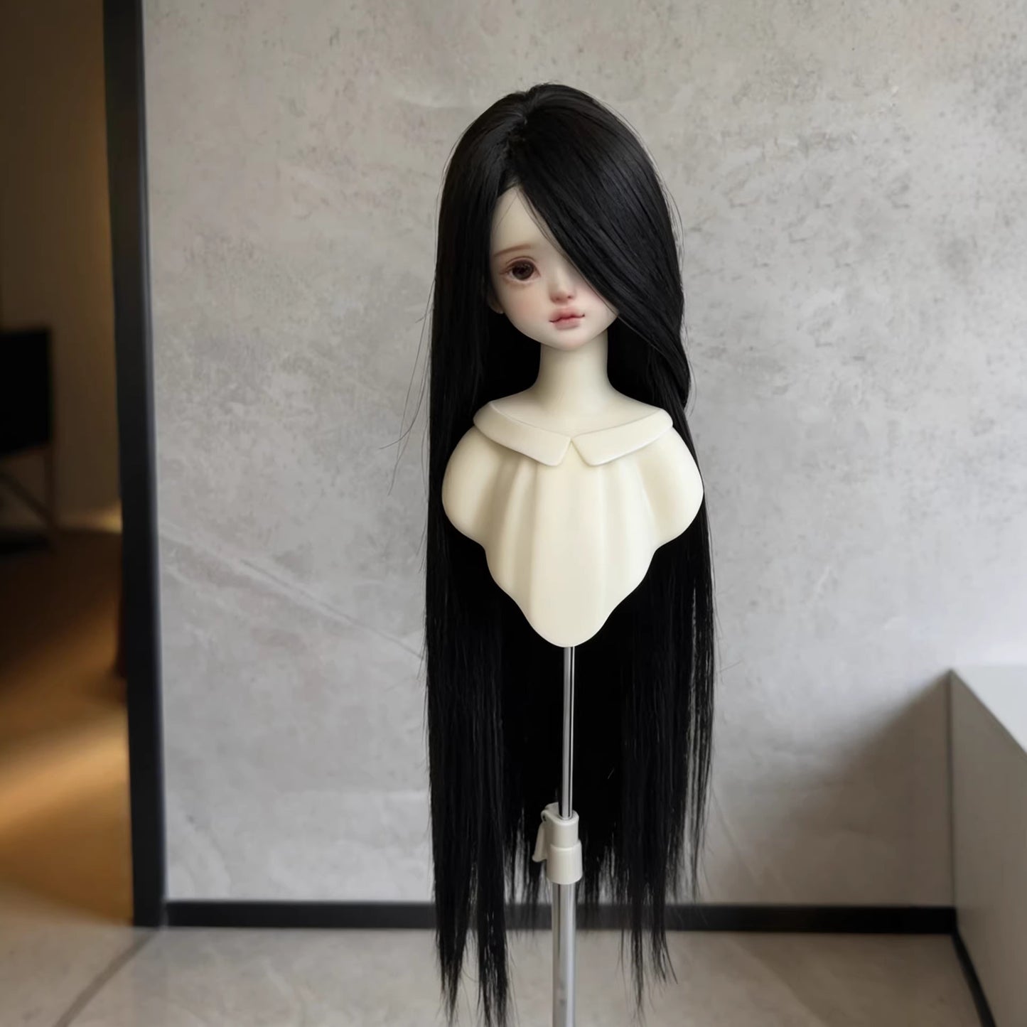 Doll Points Soft Silk Hair Cover Bangs Rough Long Straight Wig