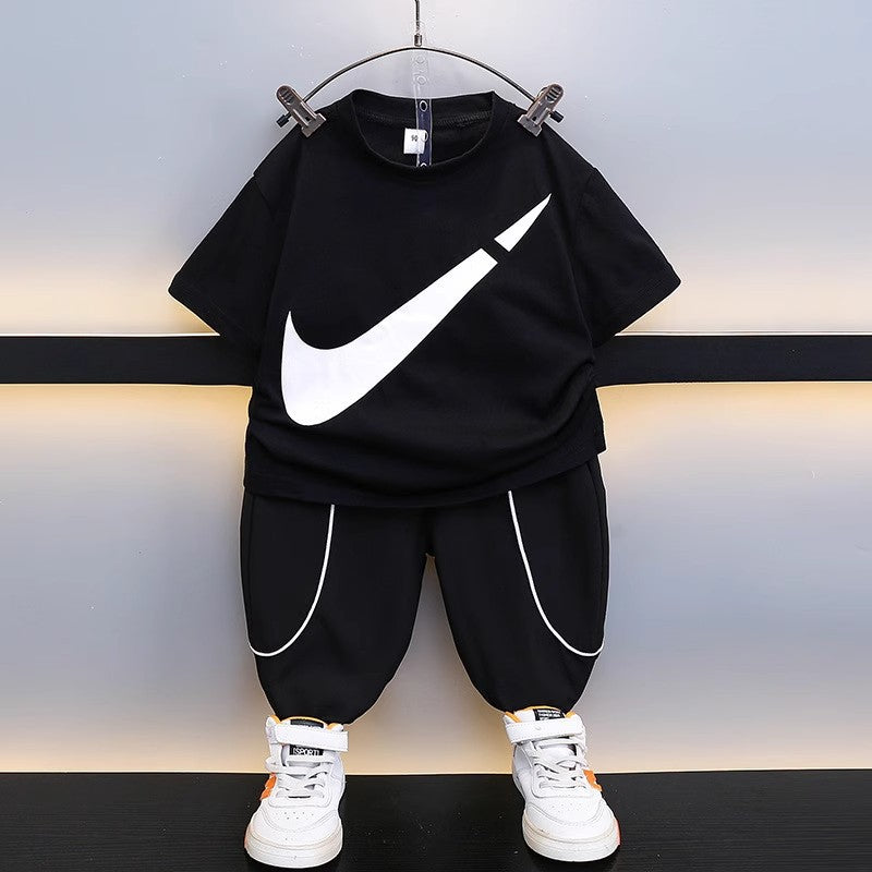 Children's Short-sleeved Broken Hook Summer Korean Style Children's Suit