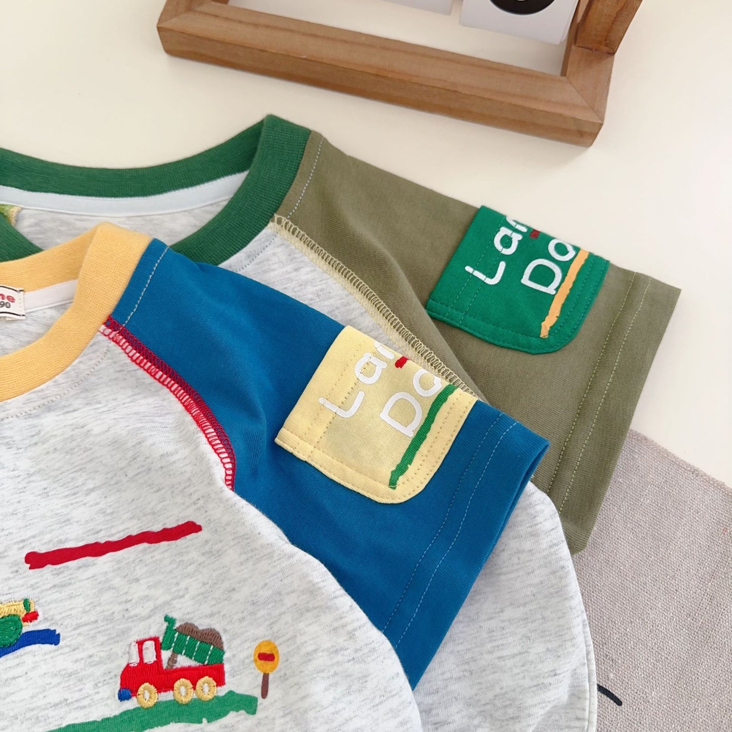 Children's Summer Short-sleeved Cartoon Printed Stitching Short Children's T-shirt