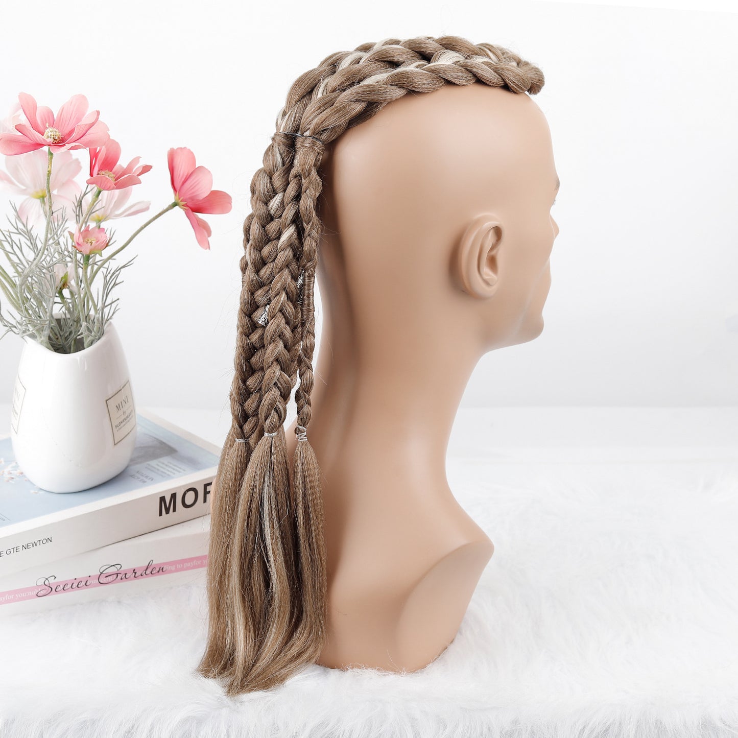 Men's Braid Inch Handmade Clip-on Viking Weave Horse Men's Wig