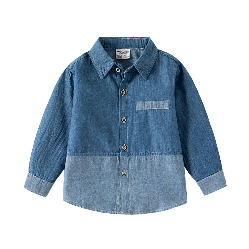 Children's Denim Jacket Cotton Jeans Cardigan Boy Versatile Casual Children's Shirt