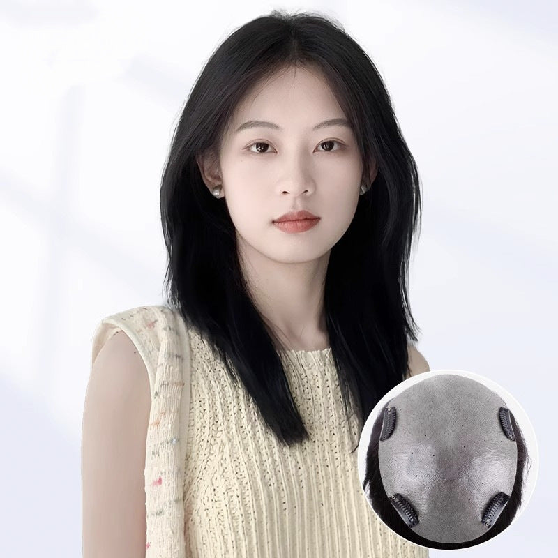 Women's Set Long Hair Supplementing Piece Full Human Cover Hairline Wig