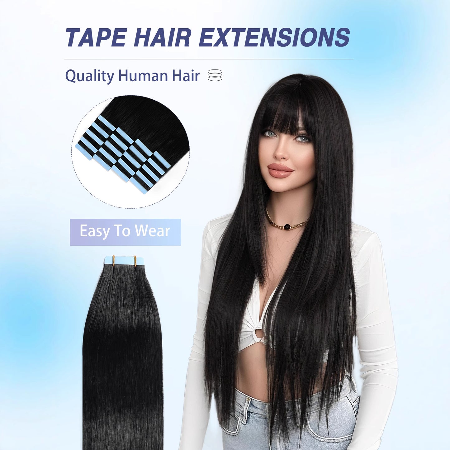 Charming Creative Human Extension Straight Film Real Hair Wig