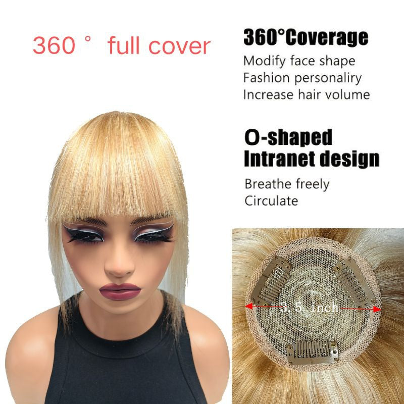 Beautiful Cool Human Head Supplementing Piece Real Hair Wig