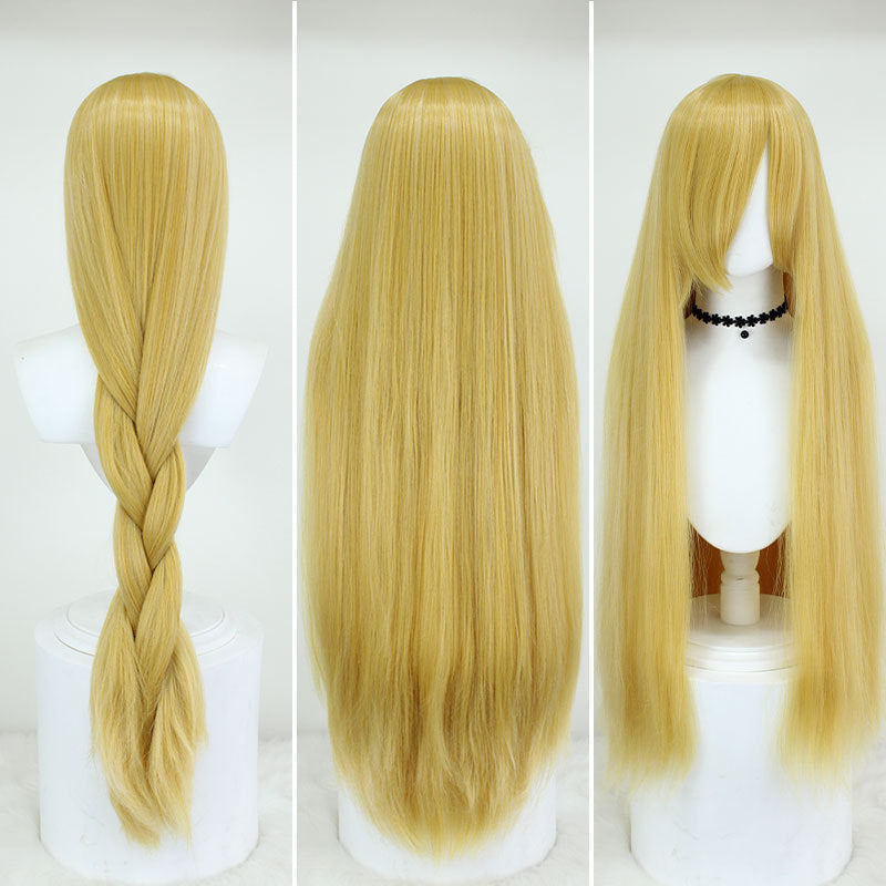 Anime Head Cover Fluffy Long Straight Hair Cos Wig