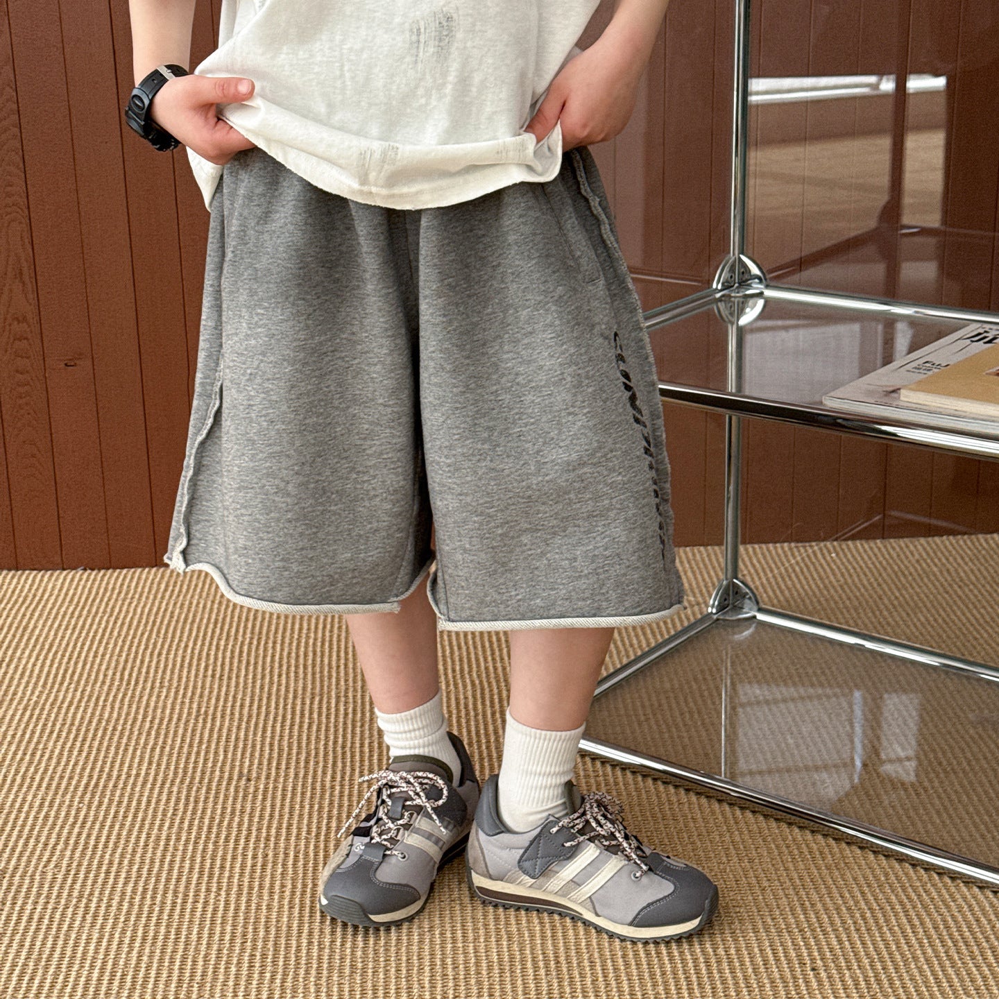 Summer Korean Style Fashionable Letters Printed Daily Children's Pants
