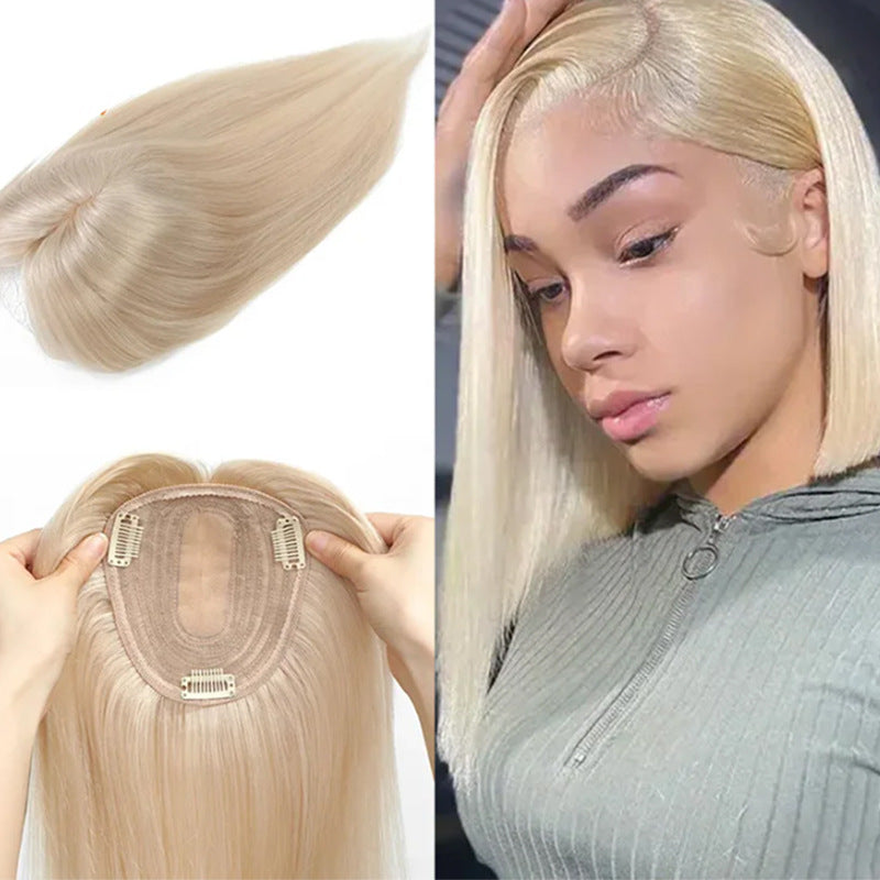 Women's Hair Supplement Piece Machine Spinning Cover Gray Head Increase Imitation Long Straight Wig