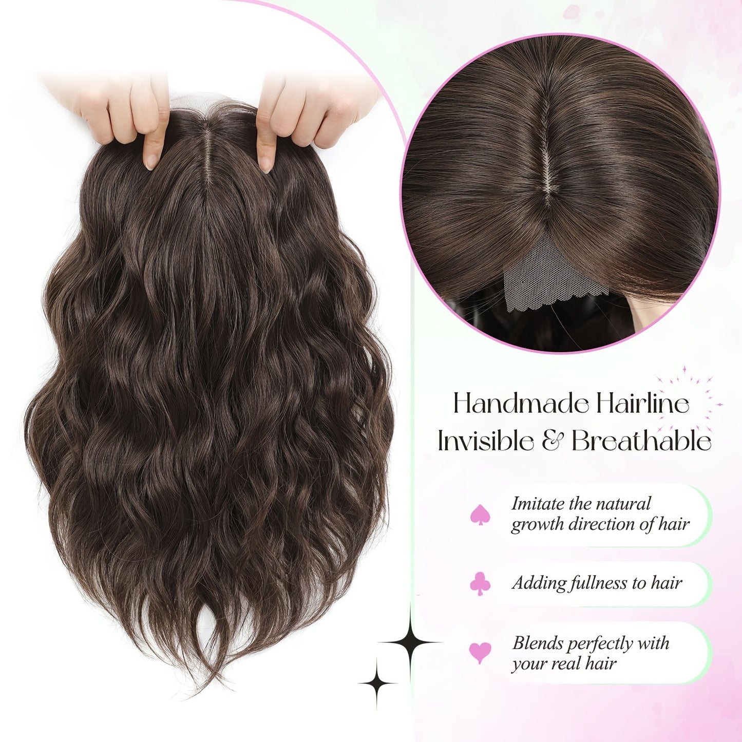 Front Lace Water Ripple Female Bangs Wig Short Curly Hair