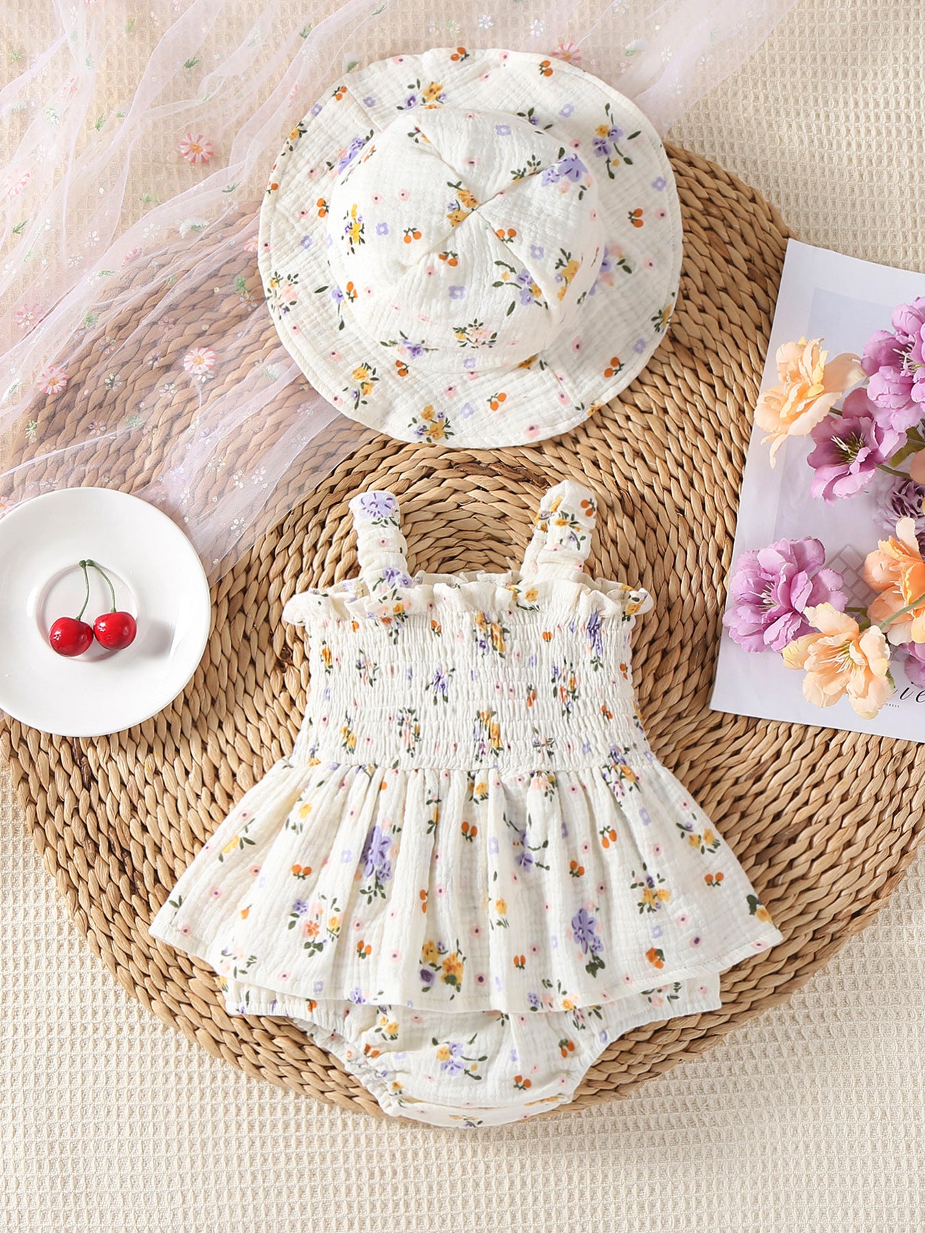 Summer Romper Sweet Floral Sling Triangle Jumpsuit, Climbing Suit