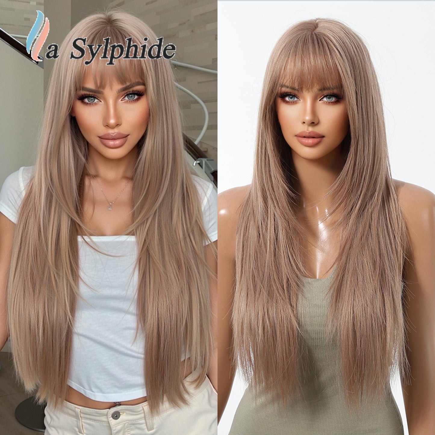 Women's Black Long Straight Fiber High Level No Need To Real Hair Wig