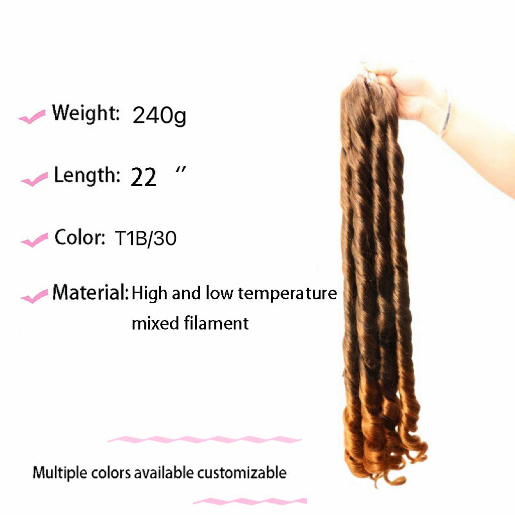 Unique African Crochet Dreadlocks French Style Wig Long Curls