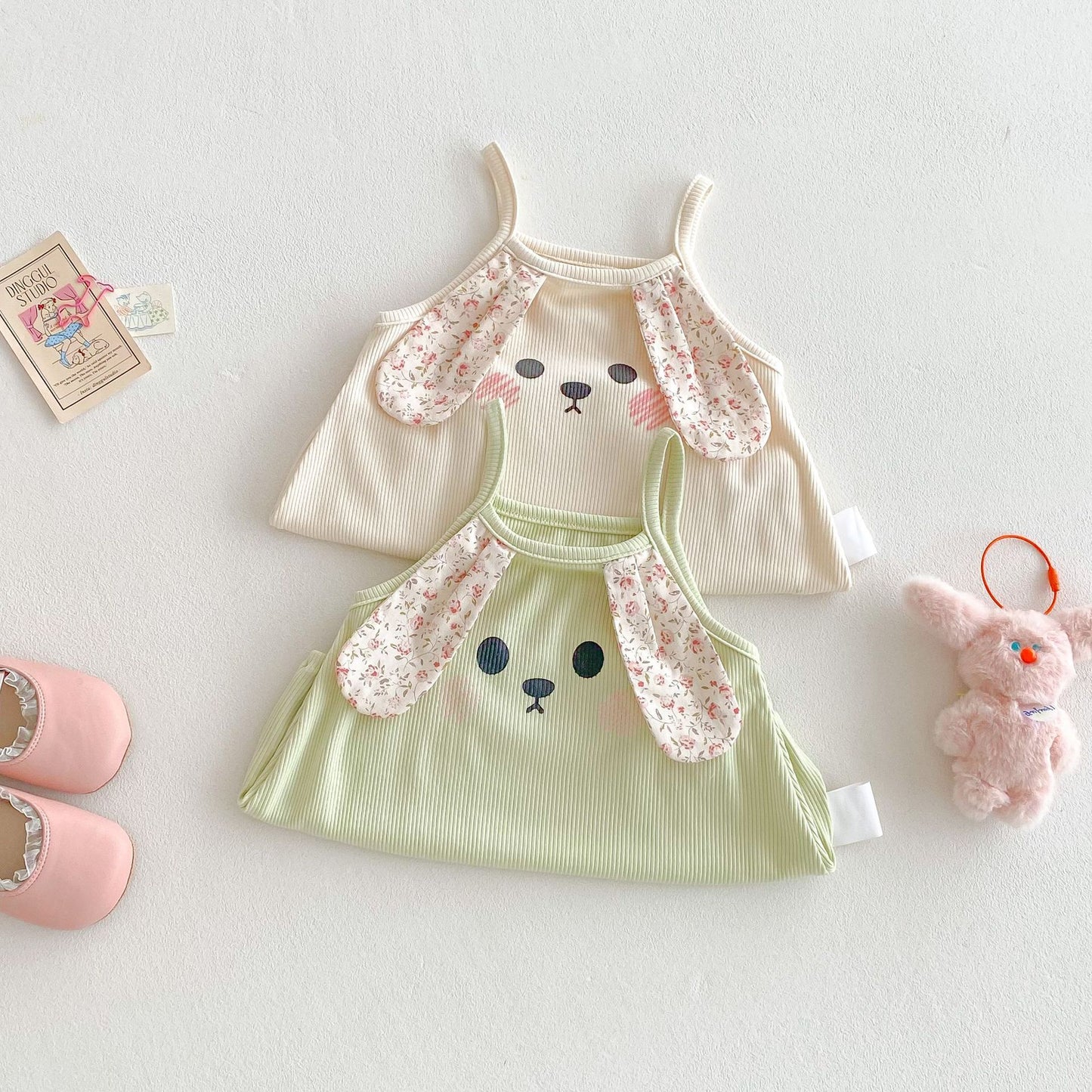 Cartoon Summer Stereo Ears Bunny Sling Jumpsuit, Climbing Suit