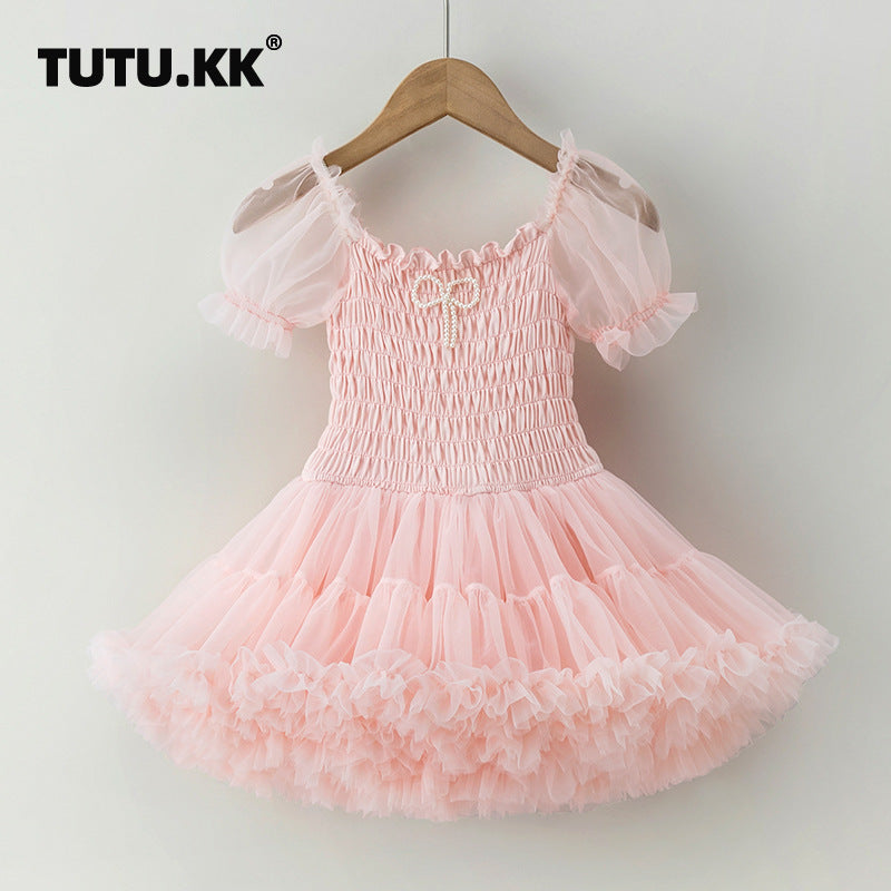 Children's Spring Fashionable Princess Bubble Sleeve Puffy Class Children's Dress