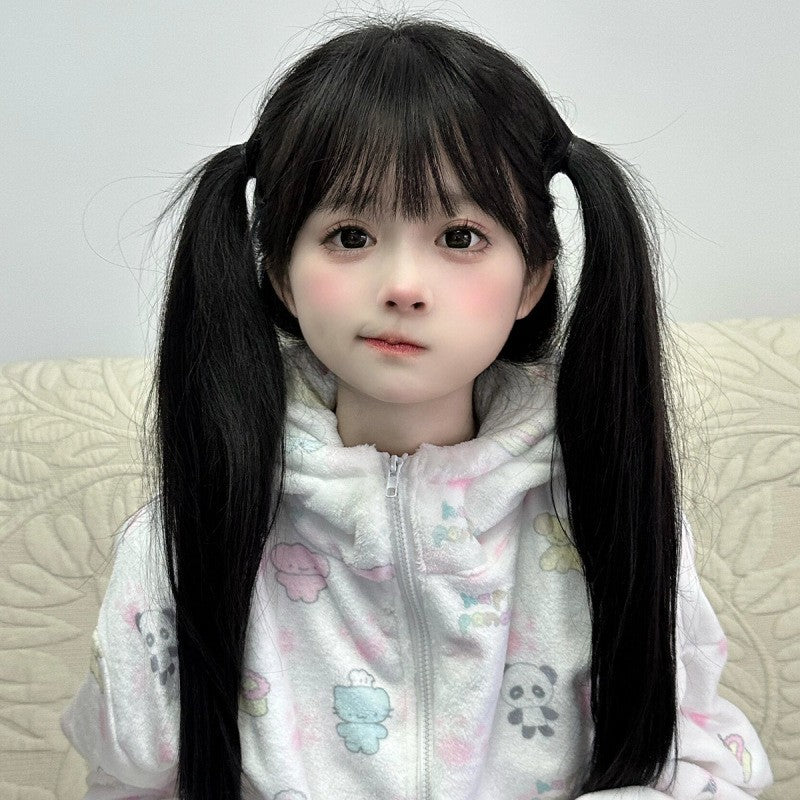 Women's Light Golden Hair White Female Mori Style Team Full Top Long Straight Wig