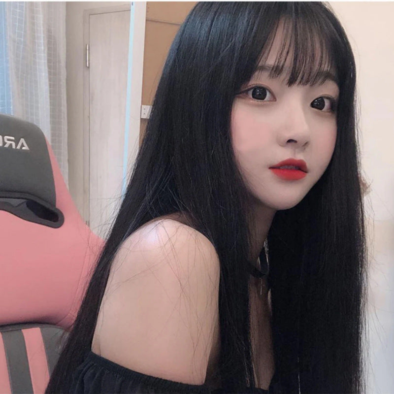 Hair Head Cover Full Top Looks Like Real Human Natural Long Straight Wig