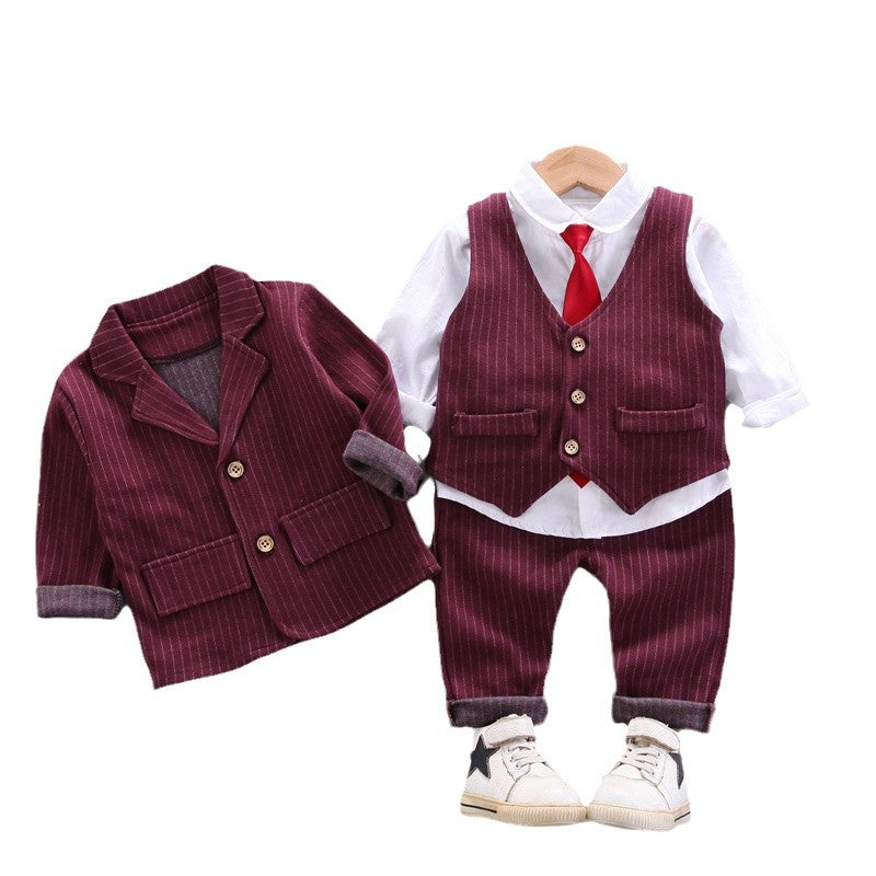 Children's Two Pieces British Birthday Boy Flower Children's Suit