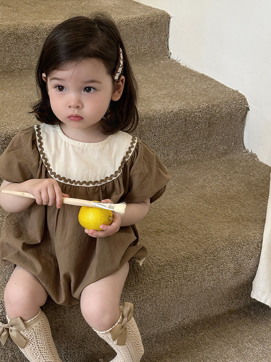 Children's Summer Romper Korean Style Clothing Wear Outwear Flying Sleeve Jumpsuit, Climbing Suit