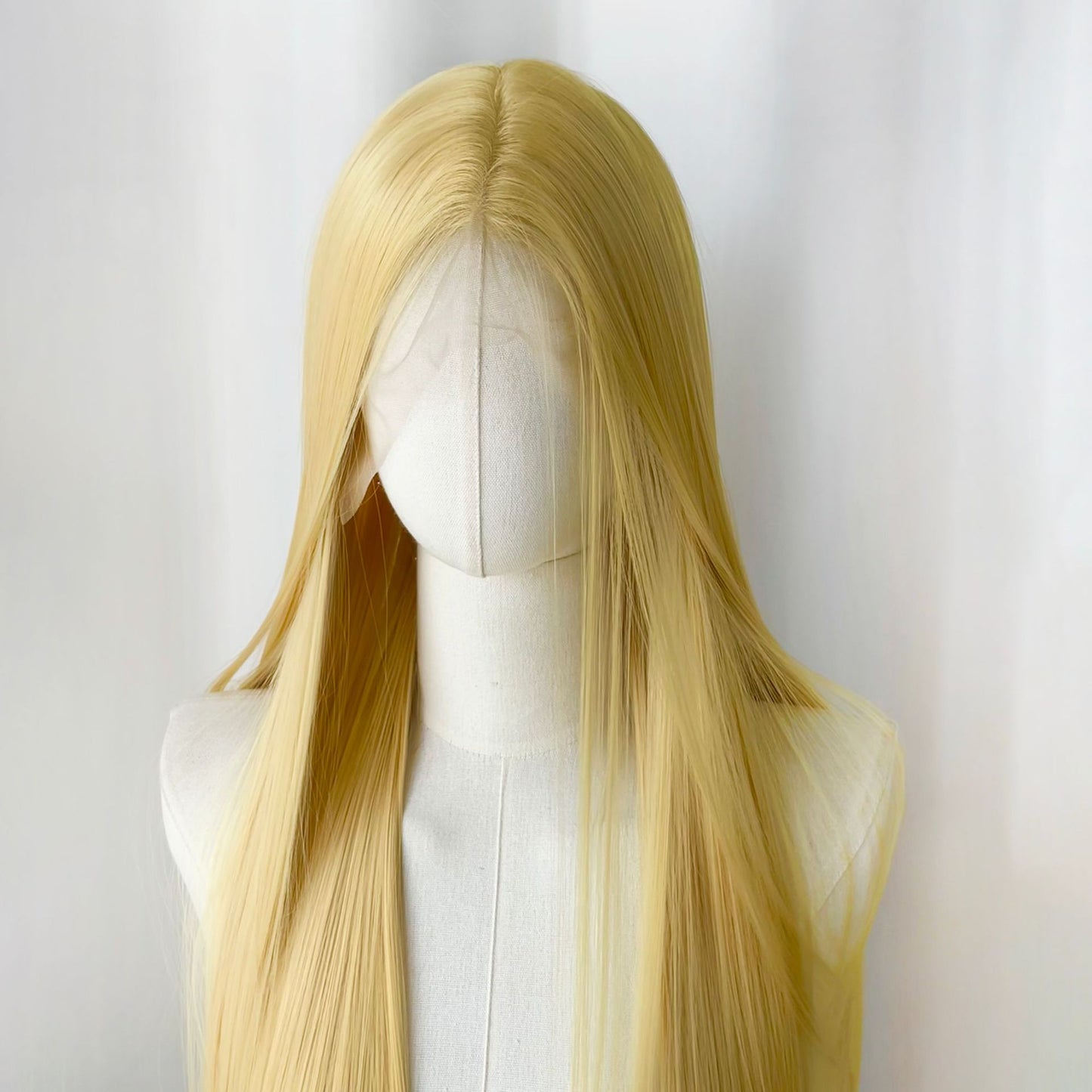 Hand Crochet Head Cover Embryo Crocheting Forehead Lace Free Long Straight Wig