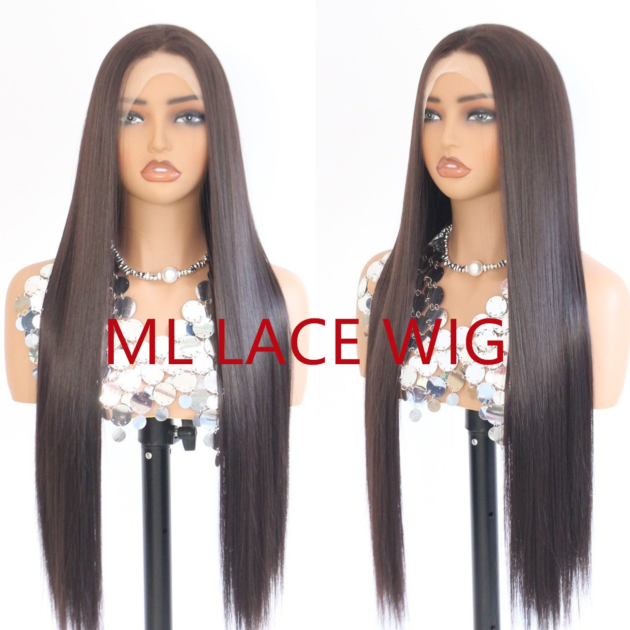 Women's Sheath Front Lace Hair Hand Crocheting Long Straight Wig