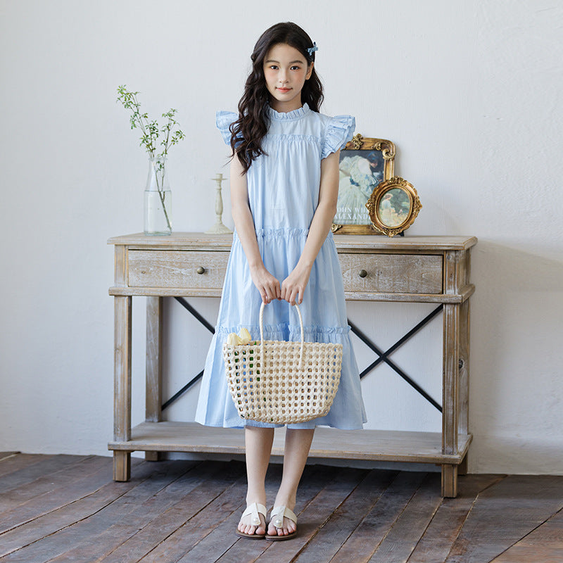 Children's Sleeve Summer Middle Big Fashionable Korean Style Children's Dress
