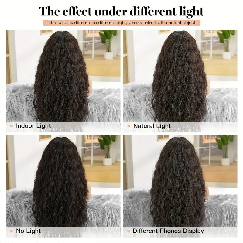 Corn Curler African Curly Stigma Black Brown Wig Long Curls
