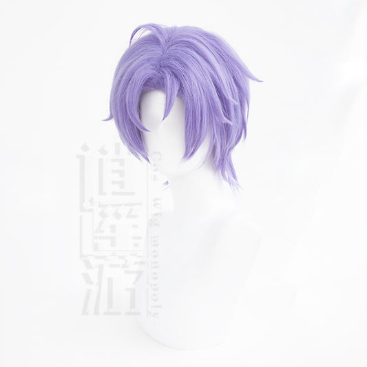 Leisure Travel World Carnival Night Purple Short Hair Less Cos Wig