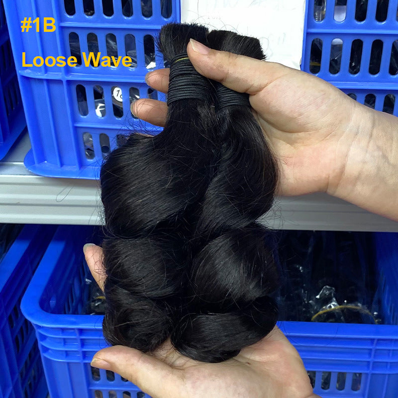 Innovative Charming Casual Human Bulk Band Real Hair Wig