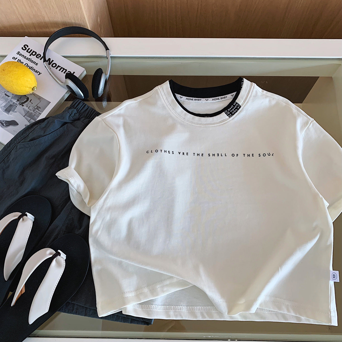 Children's Boy's Short-sleeved Summer Fashion Personalized Double Collar Casual Loose Children's T-shirt