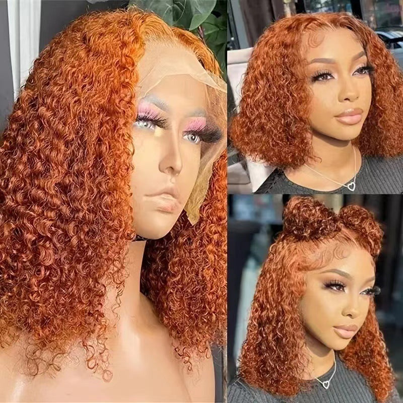 Fashion Roll African Small Volume Fluffy Natural Front Lace Chemical Wig Short Curly Hair
