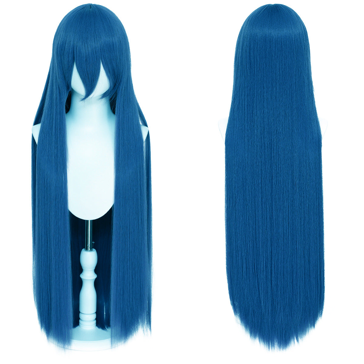 Long Straight Hair Hairpiece Blank Black White Cos Wig