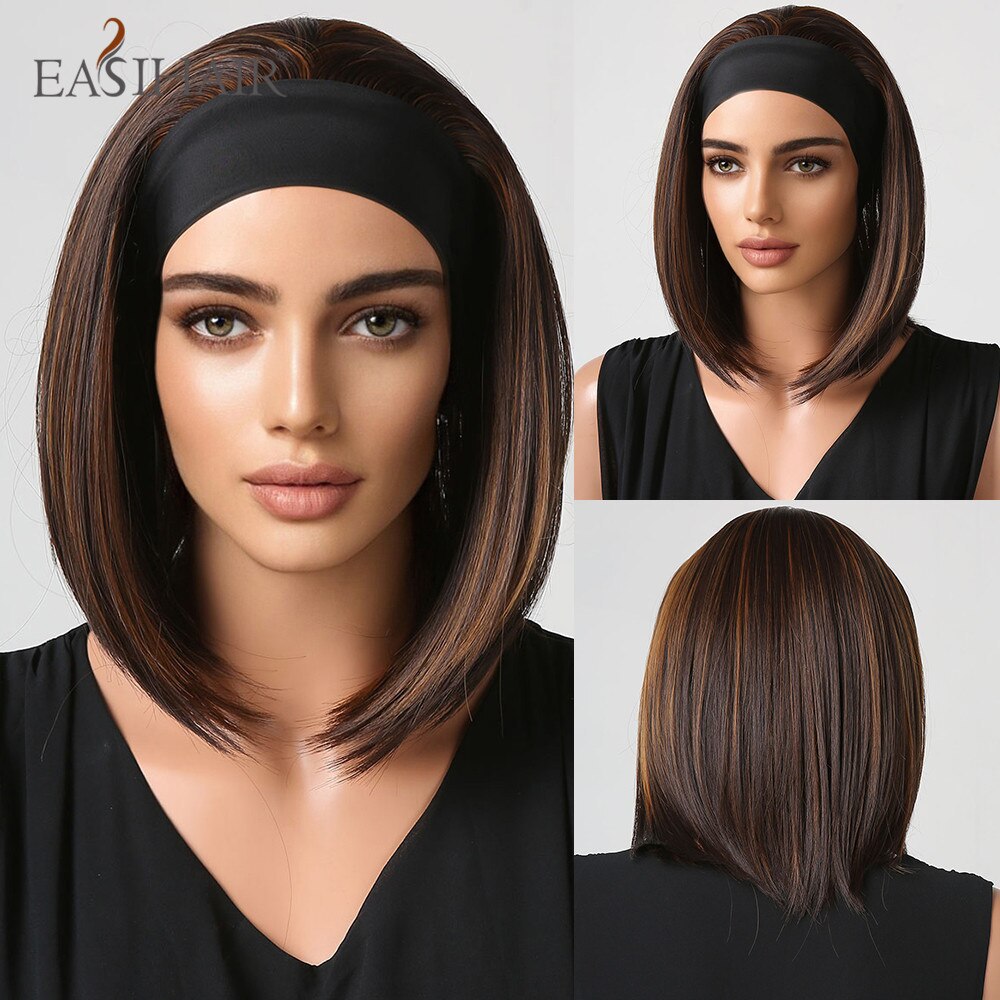 Hair Band Female Black Small Curly Brown Straight Mechanism Wig Long Curls