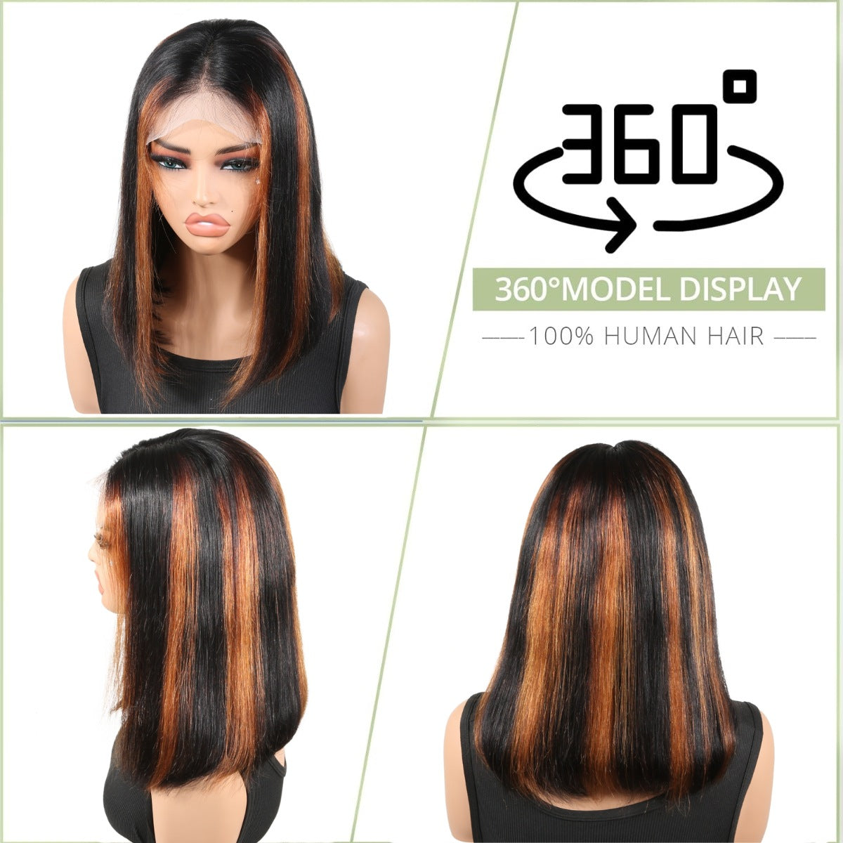 Charming Attractive Trendy Comfortable Graceful Human Real Hair Wig