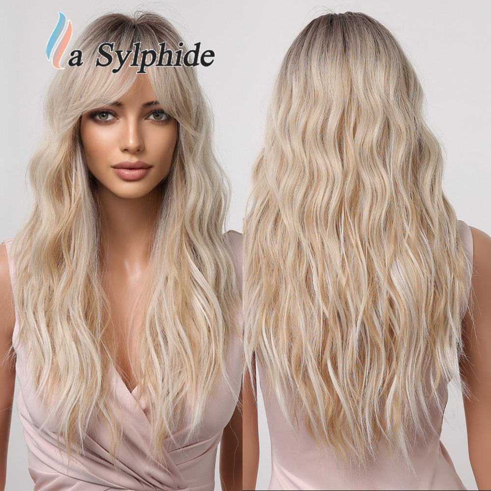 Women's Black Bangs Curly For Fiber Wig Long Curls