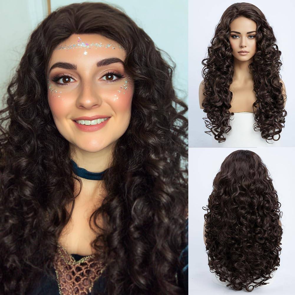 Female Curly Hair Princess Small Curve Fluffy Natural Waves Roll Wig Long Curls