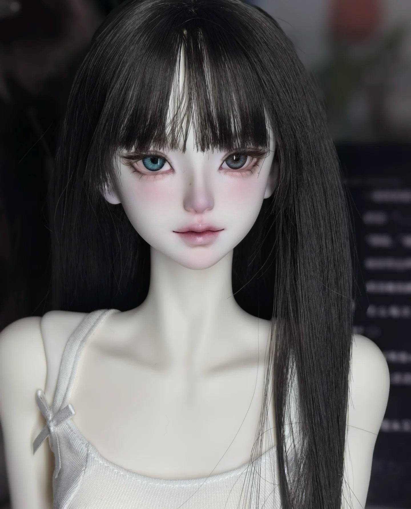 Straight Bangs Long Black Hair Good-looking Cos Wig