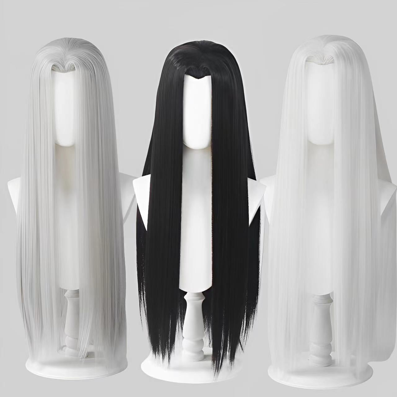 Film Television Black White Gray Universal Beauty Pointed Head Cover Cos Wig