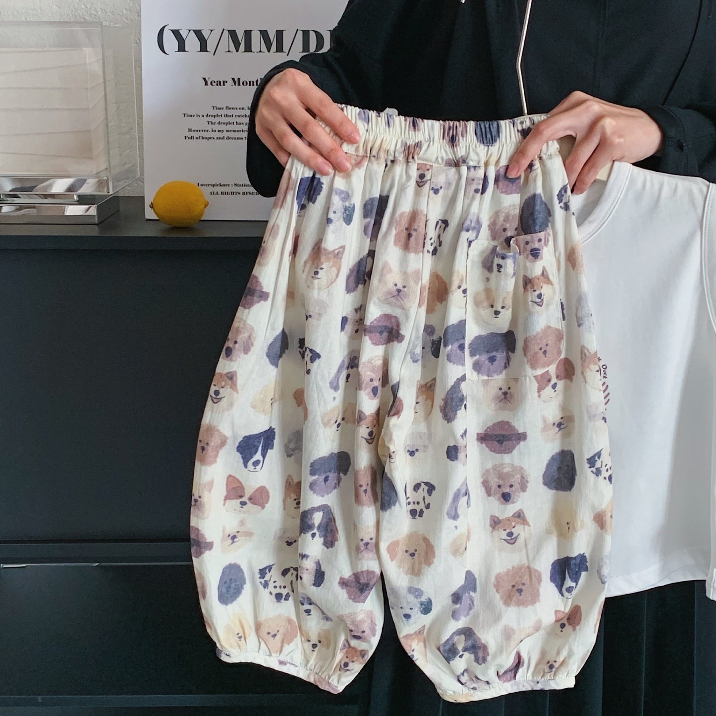 Children's Boy's Full Printed Puppy Thin Trousers Children's Pants