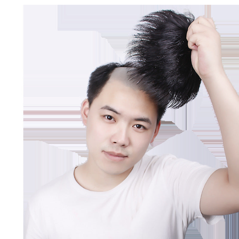 Men's Sheath Head Replacement Forehead Bald Pad Extension Real Hair Wig