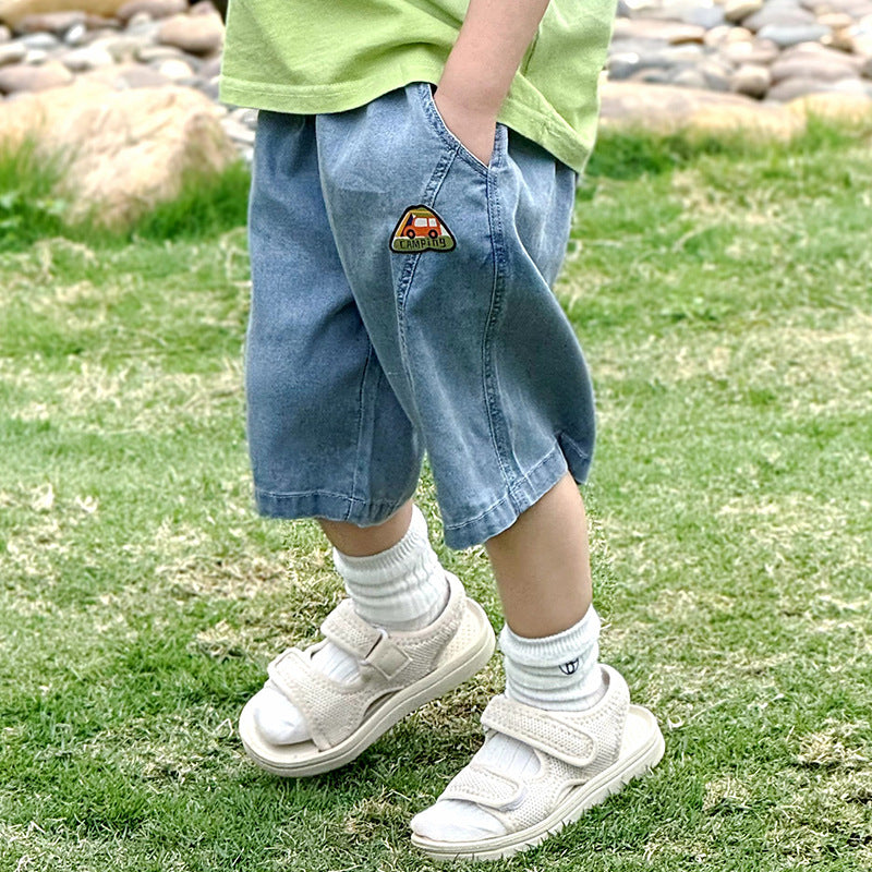 Children's Shorts Summer Thin Cropped Denim Middle Children's Pants