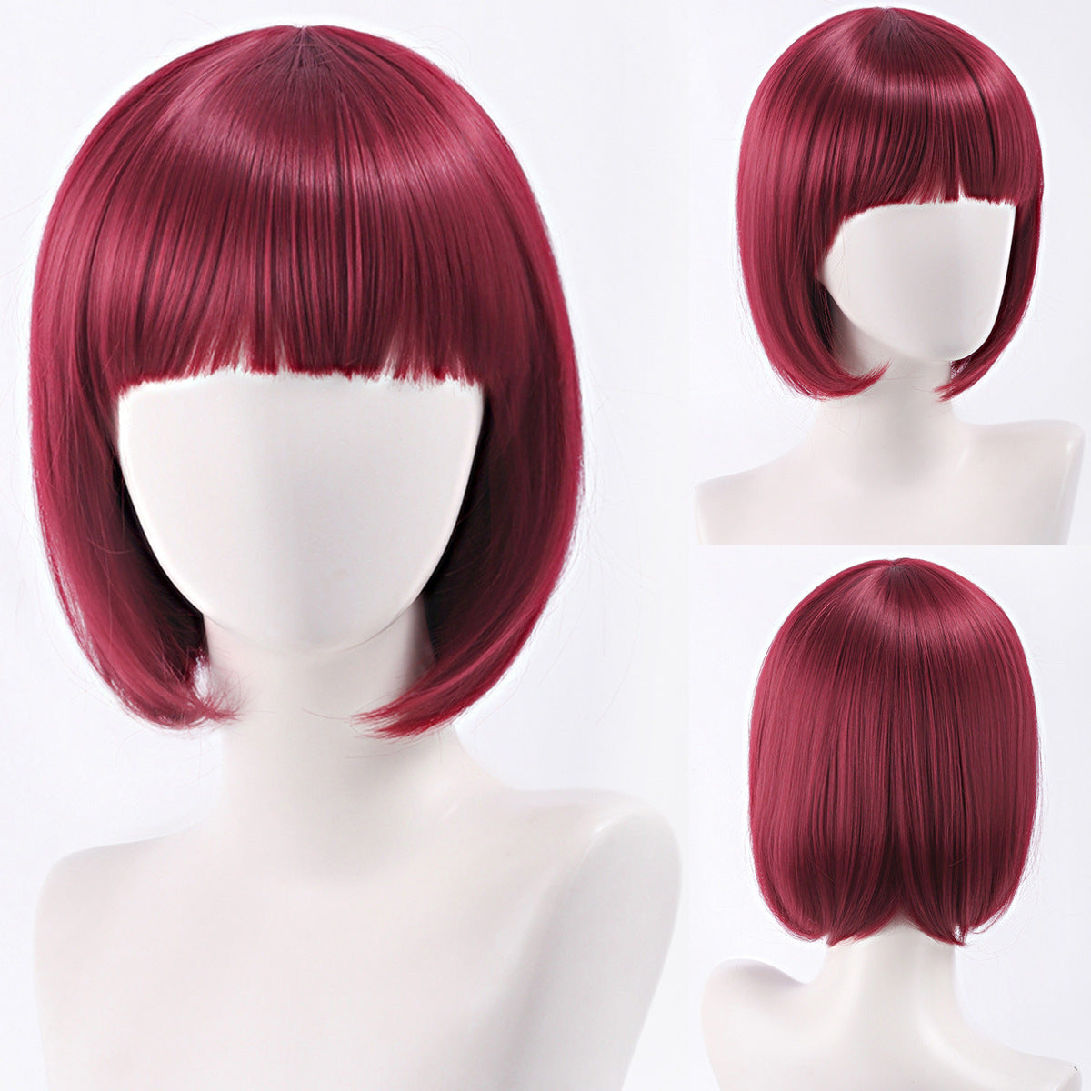 Green Gray Beige Black Red Pink Bangs Anime Nightclub Female Cos Wig