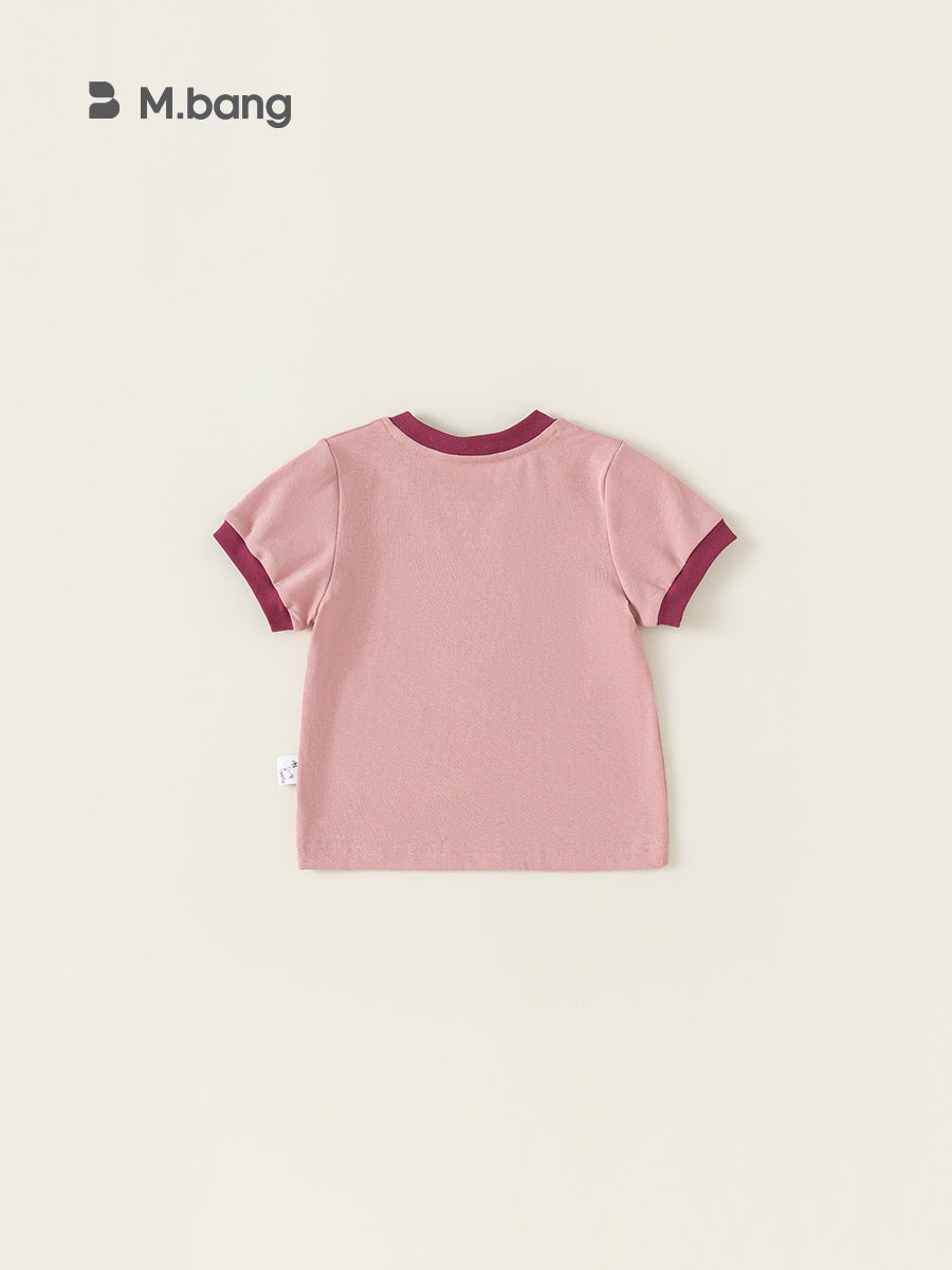 Children's Clothing Sweet Loving Heart Beaded Short-sleeved Children's T-shirt