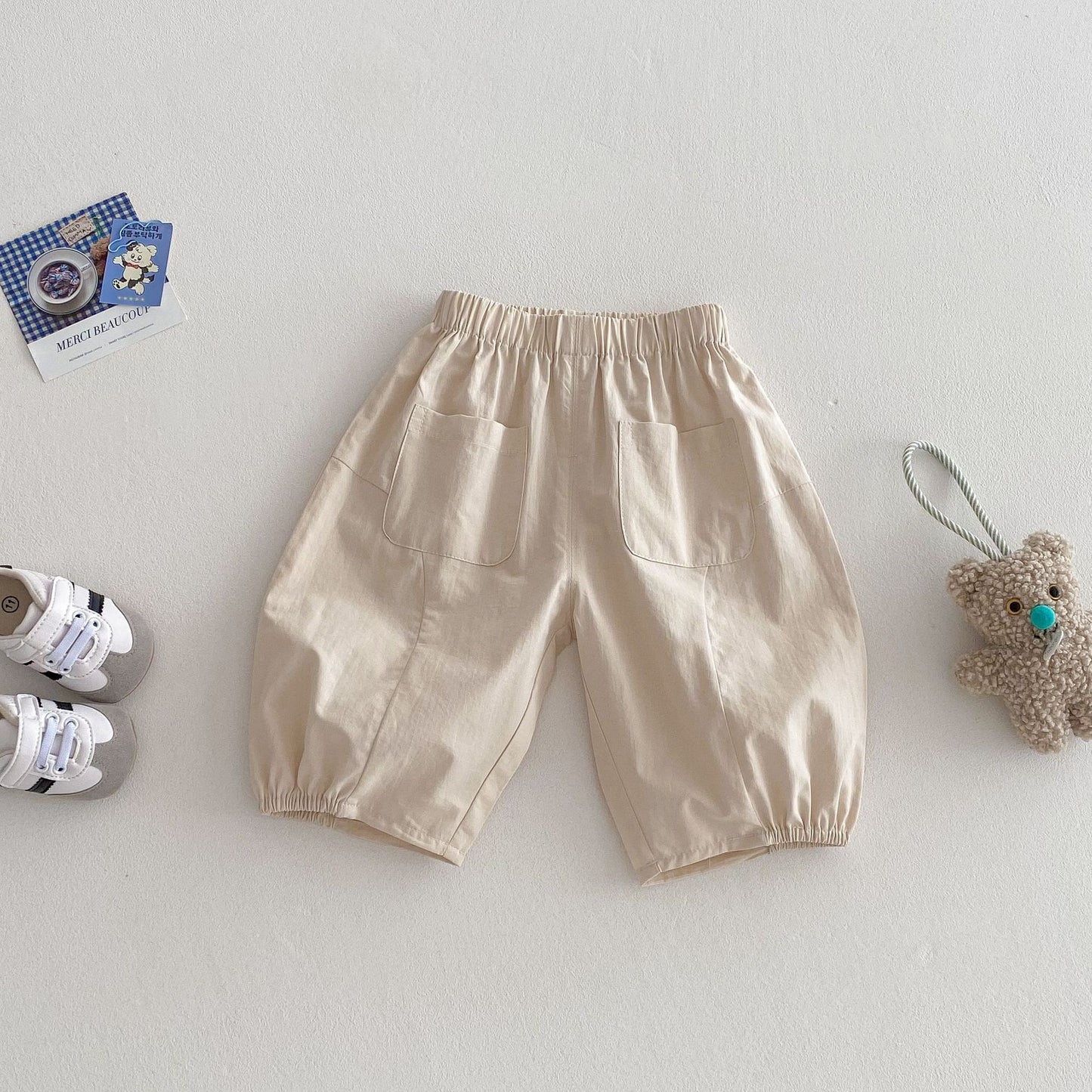 Children's Solid Color Small Left Right Summer Boys Children's Pants